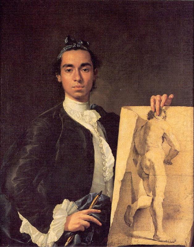 Melendez, Luis Eugenio Portrait of the Artist Holding a Life Study china oil painting image